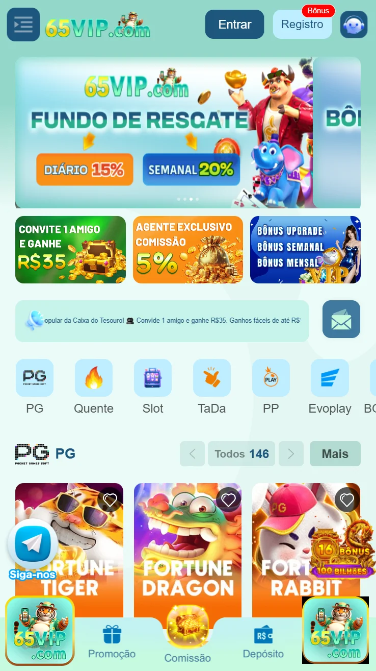 Usuário jogando no aplicativo móvel do cassino 65vip